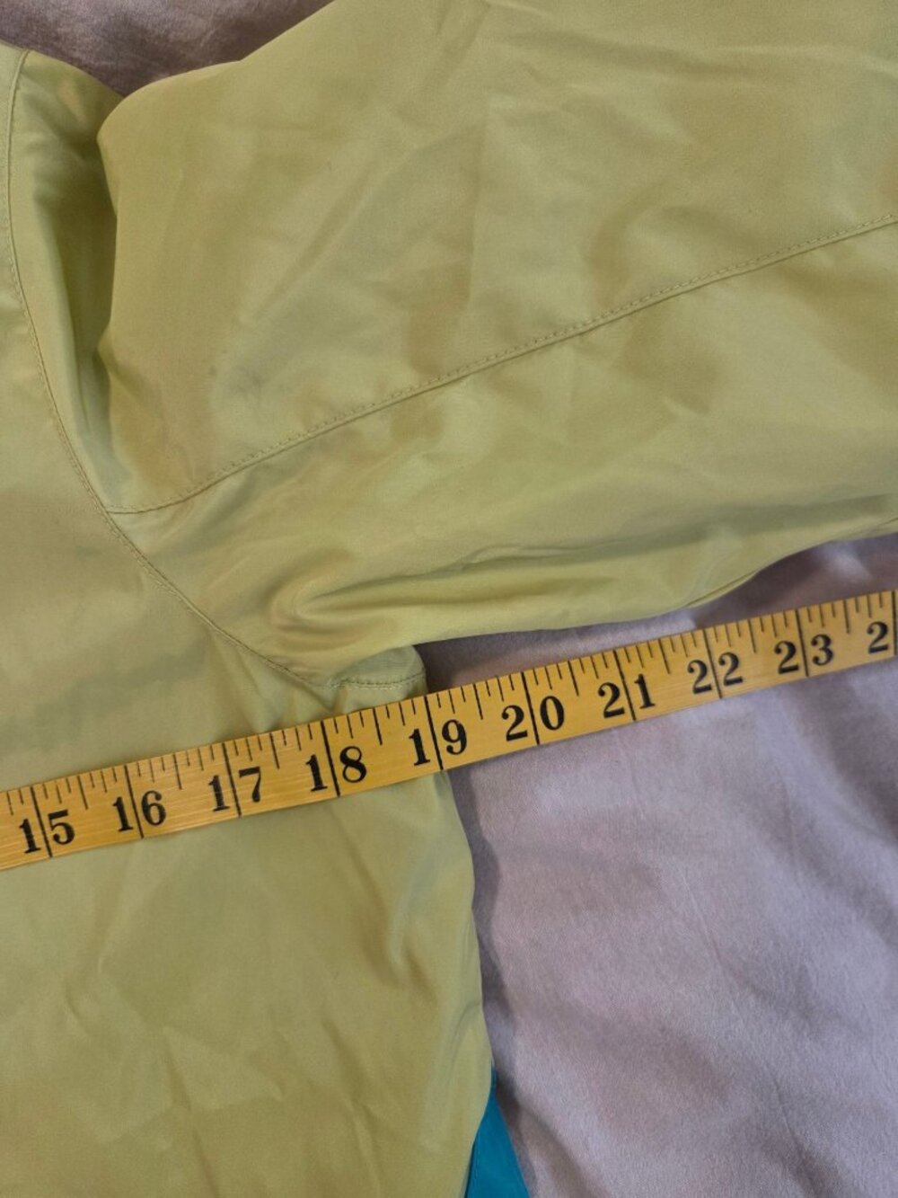 Lands End Kids Colorblock Winter Coat Hood Yellow Blue M (10-12) Polyester - Picture 6 of 8